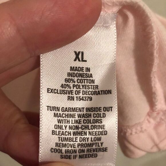 Aero XL Baby Pink Embroidered Navy Logo Classic Crew Short Sleeve Cotton Tee - Picture 6 of 8